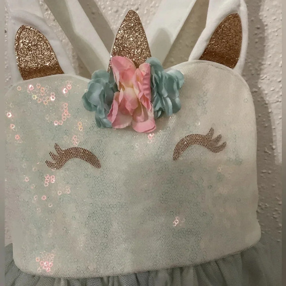 Pink Violet Little Girls Unicorn Sequined Dress Size 2 - Picture 2 of 5